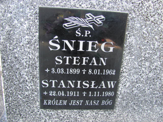 Stefan Śnieg 1899 Wierzchosławice - Grobonet - Wyszukiwarka osób pochowanych