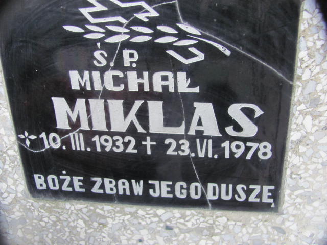 Michał Miklas 1932 Wierzchosławice - Grobonet - Wyszukiwarka osób pochowanych